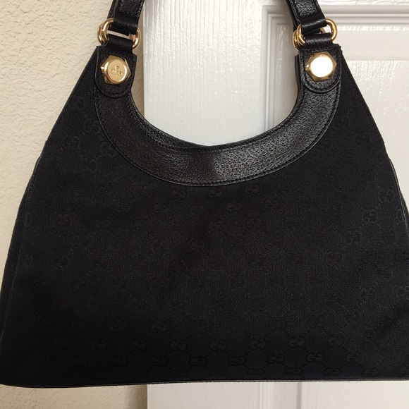 Gucci Signature Monogramed Hobo with Leather Trim - Picture 2 of 7